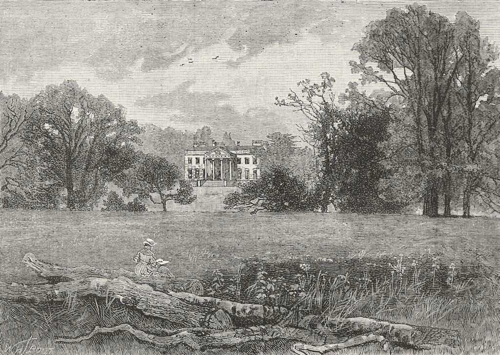 ESHER AND CLAREMONT. Claremont. Surrey 1888 old antique vintage print picture